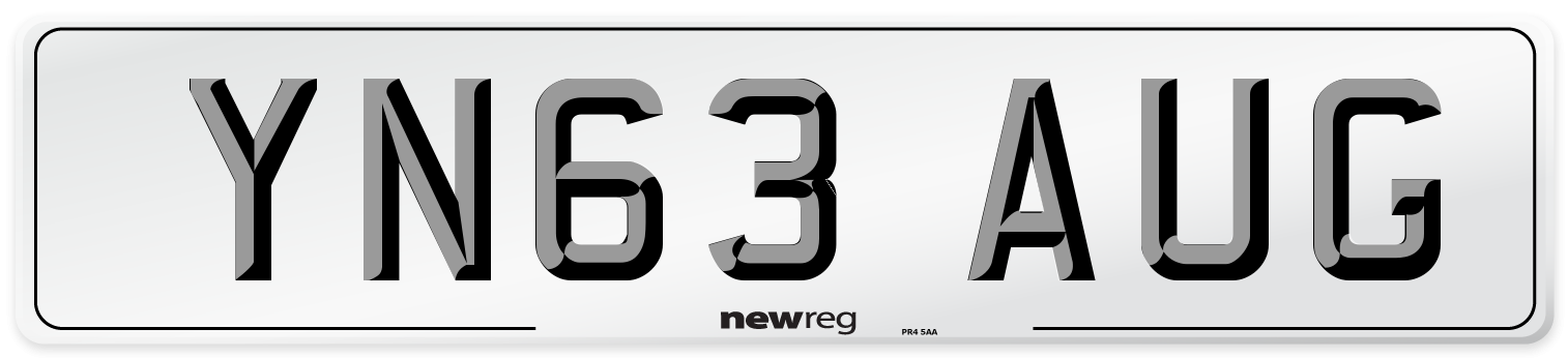 YN63 AUG Number Plate from New Reg